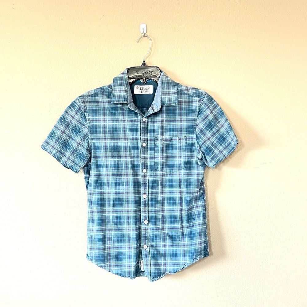Original Penguin Plaid Short Sleeve Button Down
